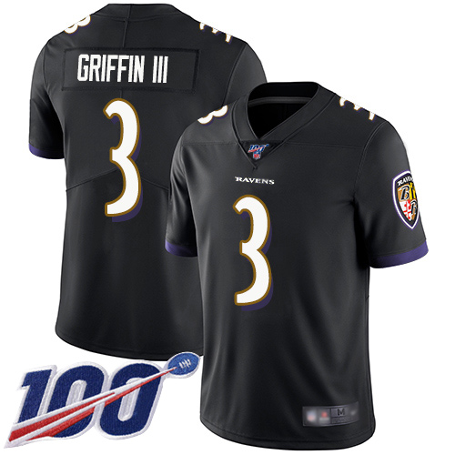 Baltimore Ravens Limited Black Men Robert Griffin III Alternate Jersey NFL Football #3 100th Season Vapor Untouchable->baltimore ravens->NFL Jersey